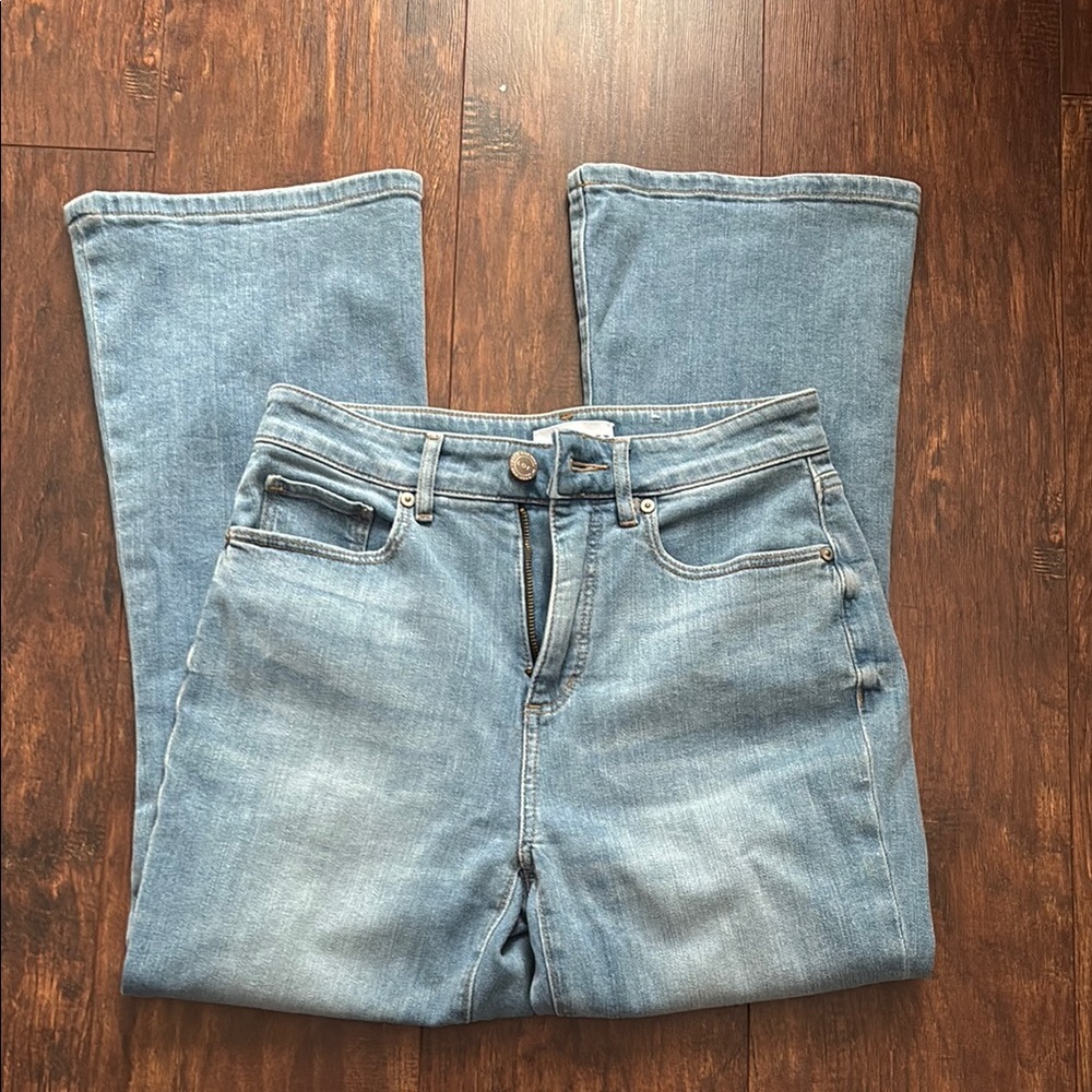 LOFT Blue Flare Wide Leg Jeans